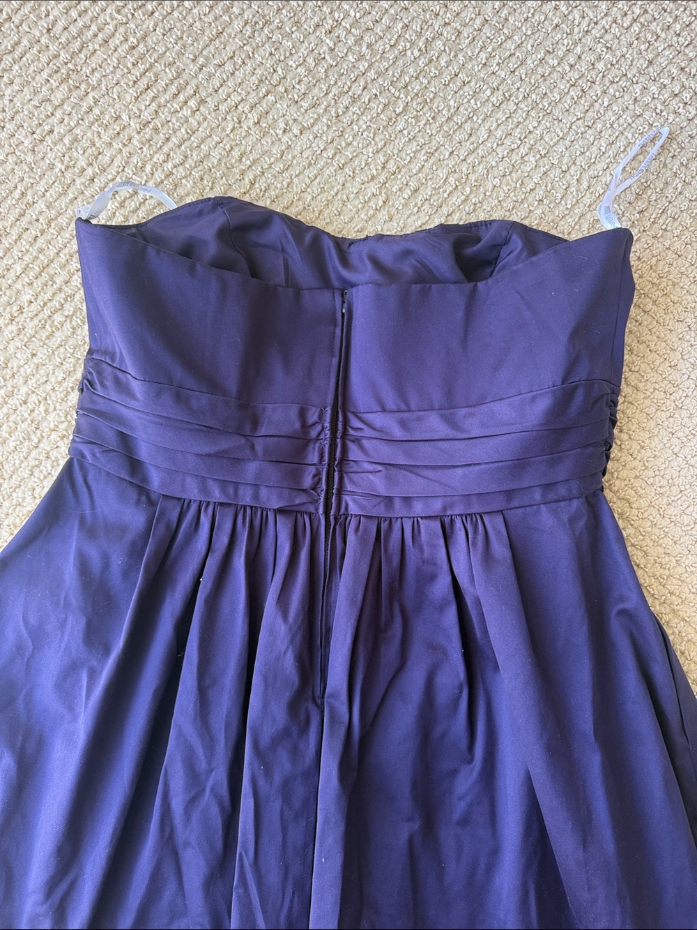 David’s Bridal Strapless Navy Blue Pleated Waist Dress size 16 - Picture 4 of 5